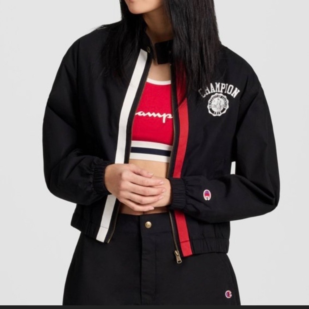 Champion Life Womens University of Champion Track Jacket‎ Black Red White Medium - Picture 7 of 8